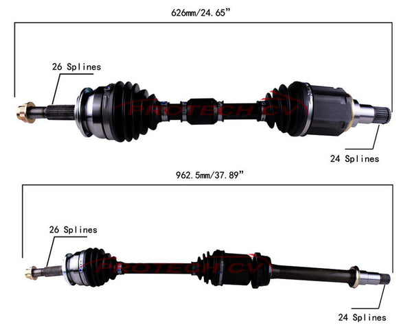 2 Front CV Axle Shaft Assemblys For Automatic Transmission 11-16 Scion Tc 2.5L