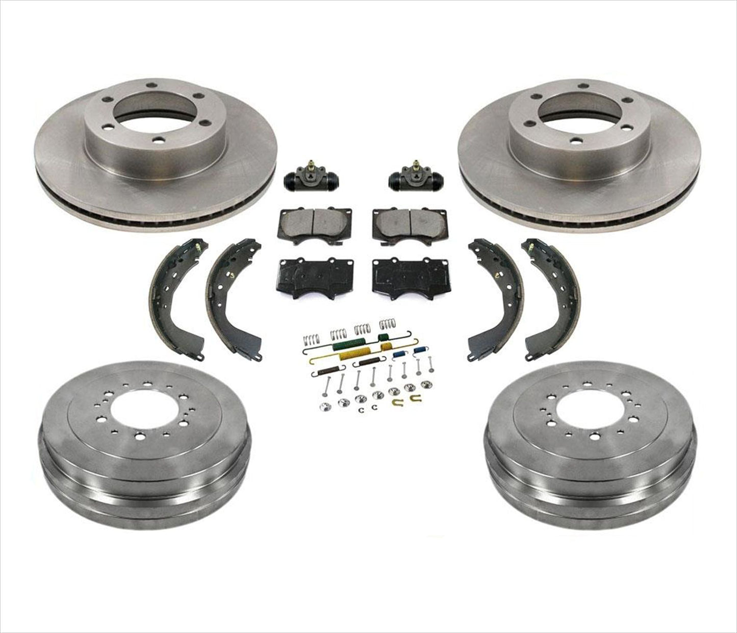 For 2004-06 Tundra Front Brake Rotors & Ceramic Pads Drums Shoes Springs Cyl 9Pc