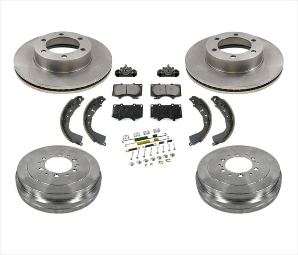 Fits 04-06 Tundra Front Brake Rotors & Ceramic Pads Drums Shoes Springs Cyl 9Pc