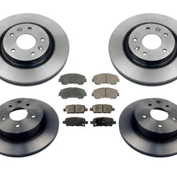 Para Rogue 14-17 con tercera fila de asientos rotores de freno de disco delanteros y traseros pastillas de cerámica 6 piezas