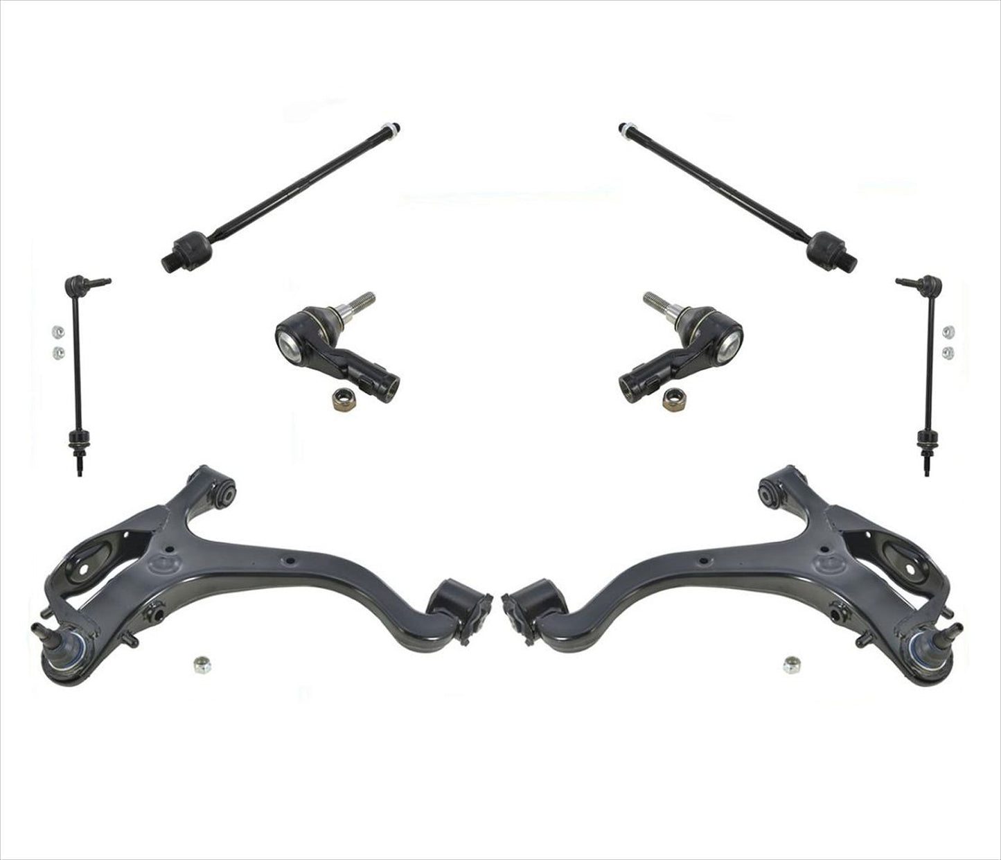 Kit de 8 piezas de brazos inferiores con rótulas, eslabones y tirantes para Land Rover LR3 05-09