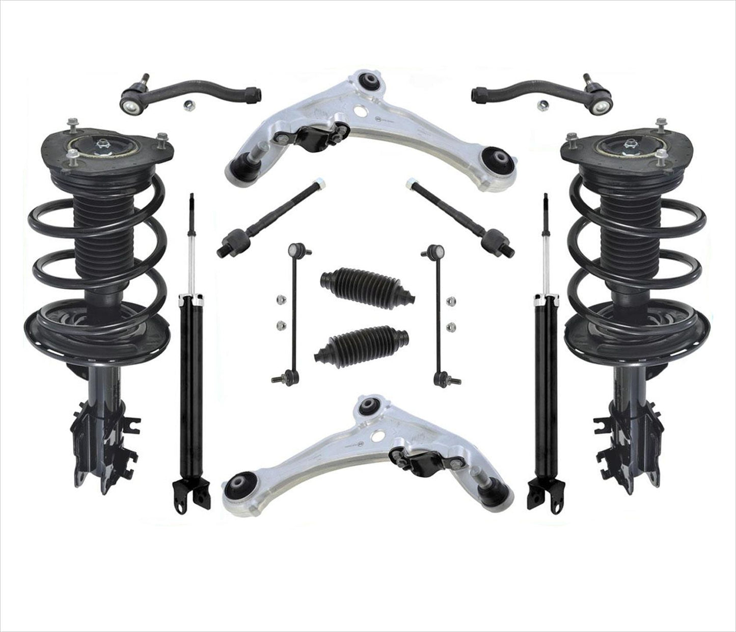 Puntales delanteros Amortiguadores traseros Brazos de control inferiores 14 piezas para Altima 07-12 2.5L 4 CYL
