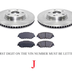 Ft Rotors Brake Pads Built In Japan Vin Starting w J For Toyota Camry 2.5L 18-19