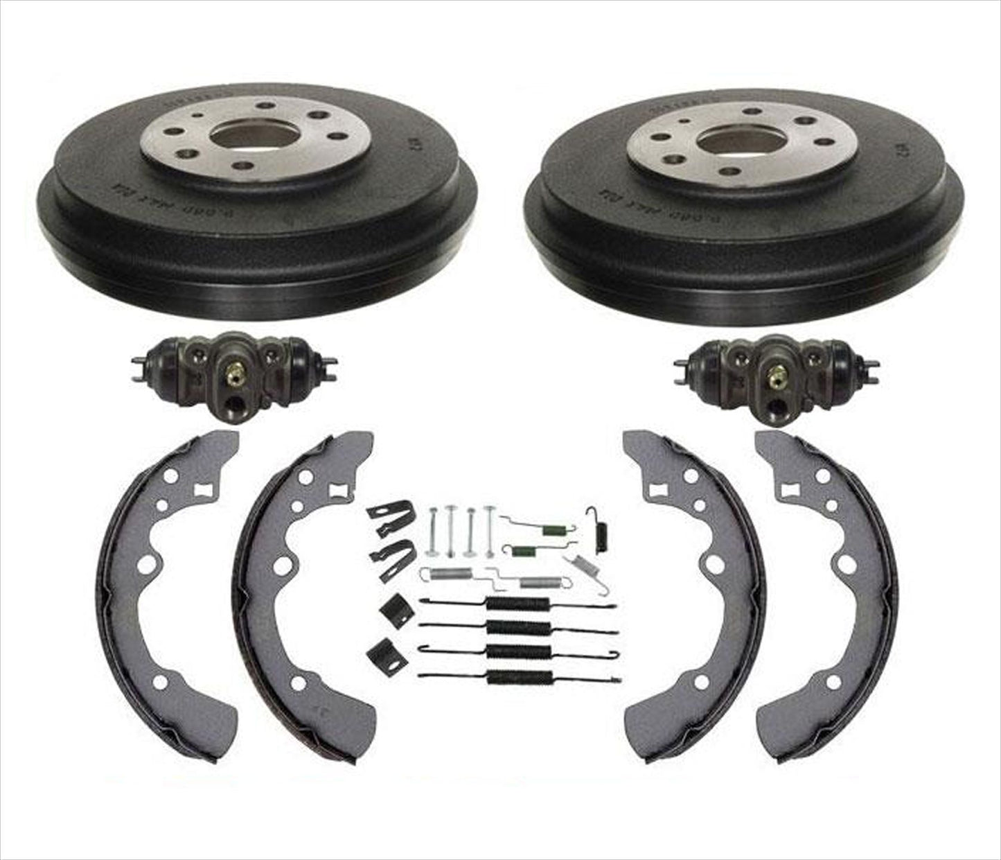 Se adapta a Ford 97-03 Escort Tracer (2) Tambores de freno y zapatas Cilindros de rueda Resortes