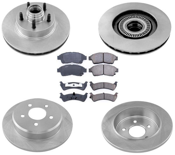 Stop Look REAR WHEEL DRIVE ONLY for Ford Explorer 95-01 Rotors & Brake Pads 6pc