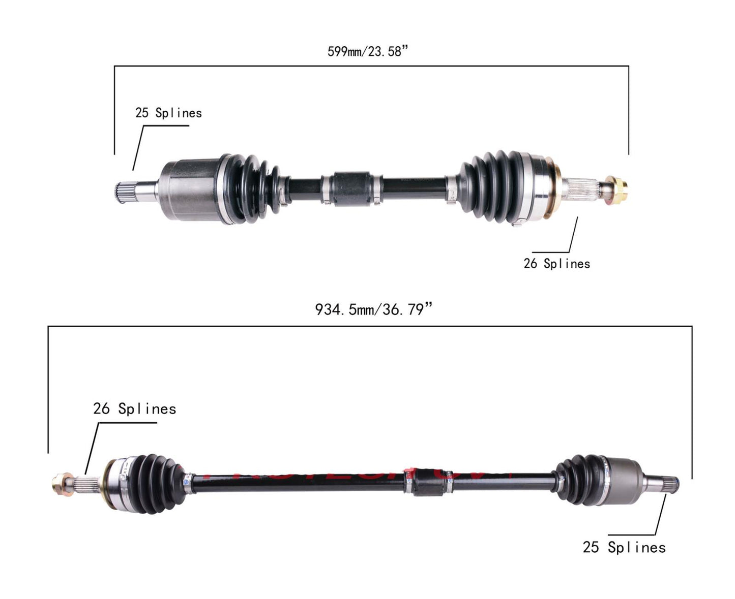 2- CV DRIVE AXLE SHAFT ASSEMBLY LEFT & RIGHT FOR 12-14 Honda Civic 1.5 HYBRID