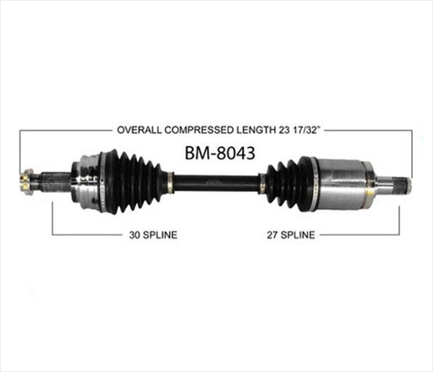 One (1) Front Driver Side Complete CV Axle Shaft for 2004-2010 BMW X3