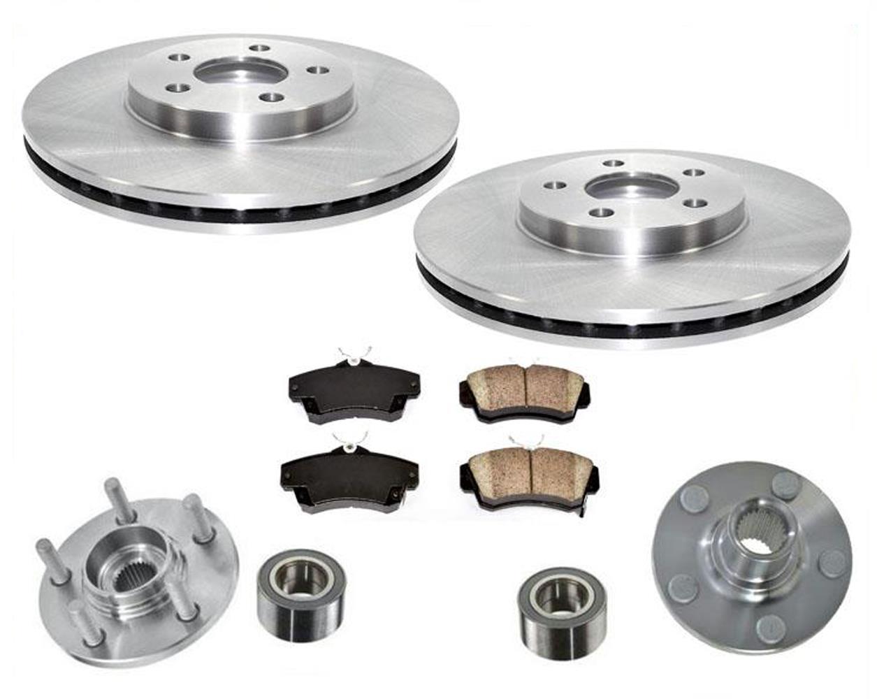 Front Disc Brake Rotor Pads Hub Kits For 2001-2009 Chrysler PT Cruiser No Turbo