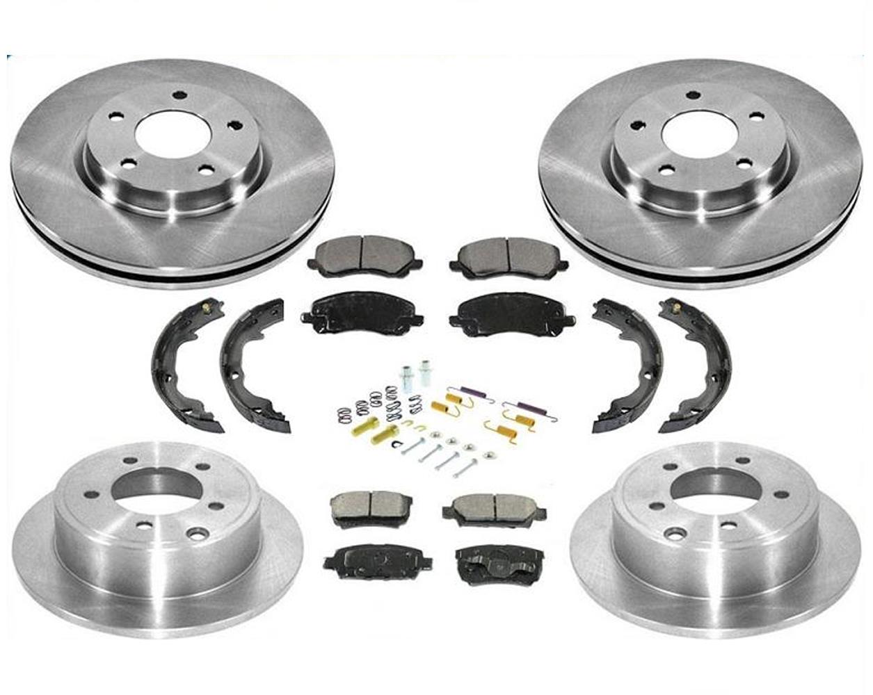 Front & Rear Brake Rotors Pads Parking Shoes Fits Jeep Compass 2007-2017