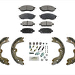 For 08-12 Infiniti EX35 Ft & Rr Ceramic Brake Pads + Parking Shoes Springs 4Pc