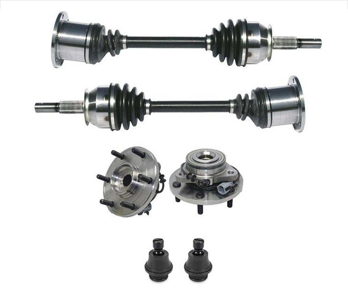 CV Drive Axles All Frt Wheel Hub Bearing Ball Joints For 2004-07 Infiniti QX56