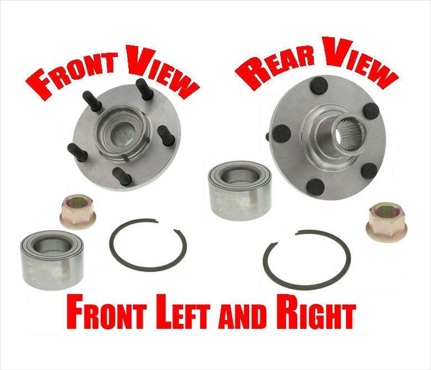 (2) 100% New Frt Wheel Hub Bearing Kit for Nissan Maxima Altima Infiniti I30 I35