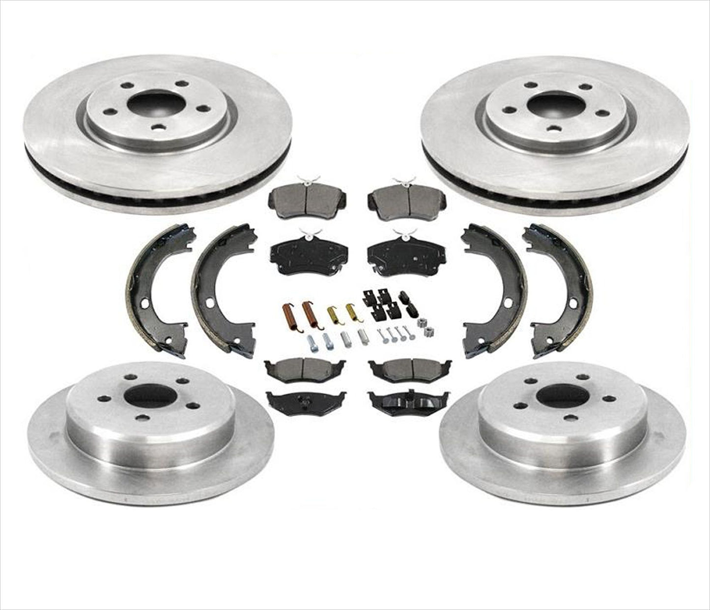 Rotores de freno de disco y pastillas de cerámica, kit de 8 piezas para 03-09 PT Cruiser Turbo 4 ruedas