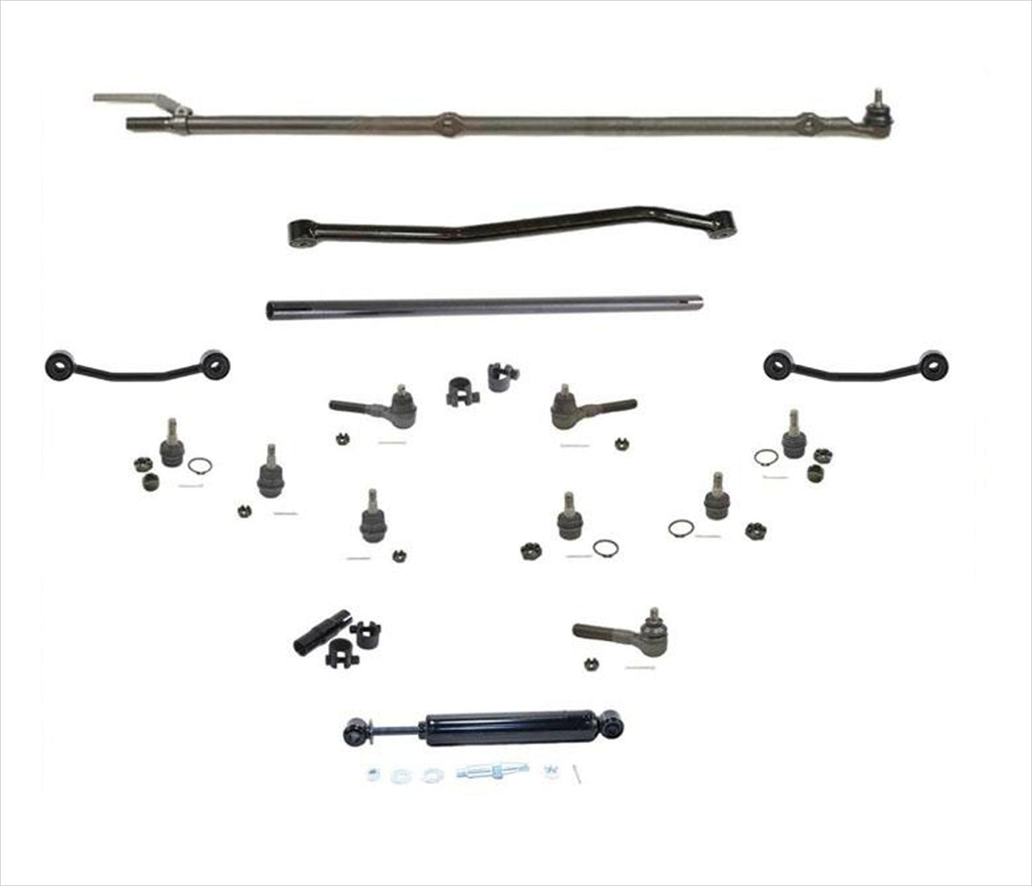 Drag Link Tie Rods Track Bar 14Pc Kit Fits for Jeep 87-90 Wrangler All Models