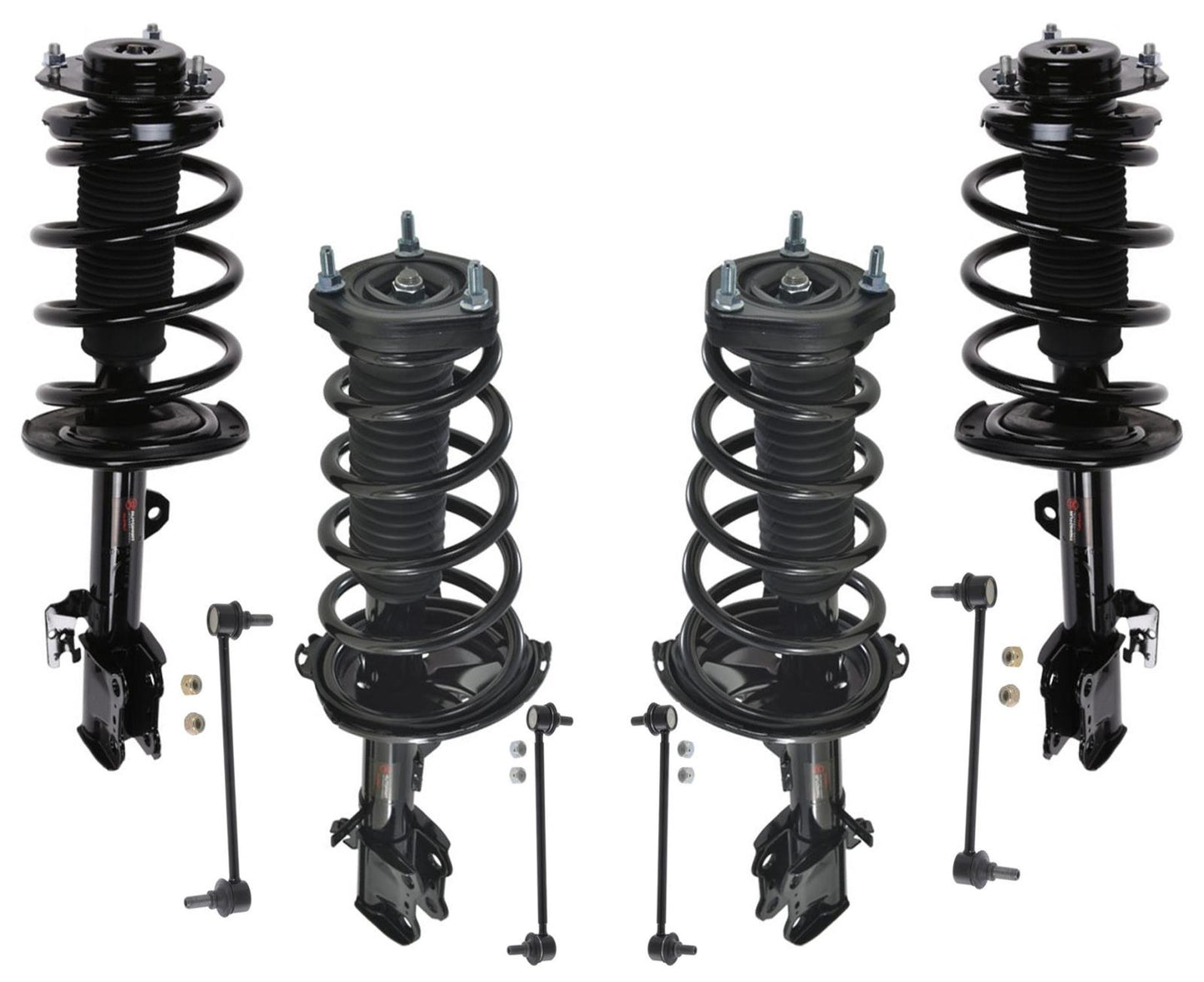 Front & Rear Complete Coil Spring Struts for 11-13 Toyota Highlander 3.5L AWD