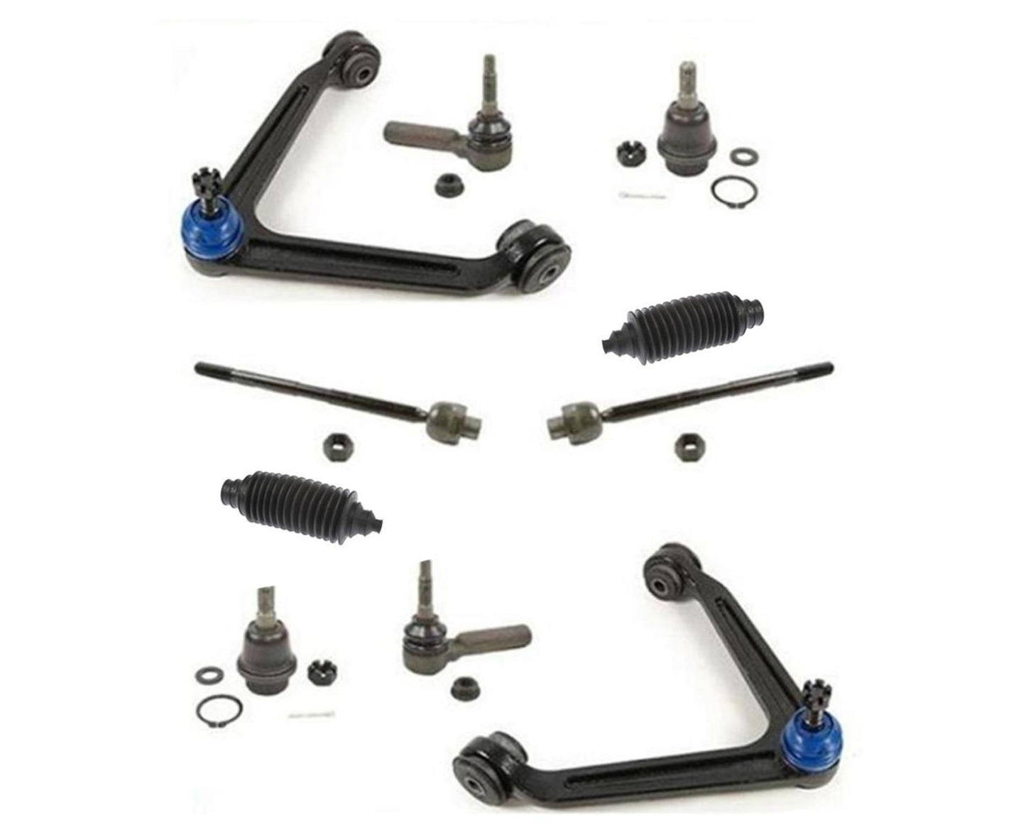 Brazos de control superiores, rótulas bajas, varillas de amarre, 8 piezas para Dodge Ram 1500 2002-2005