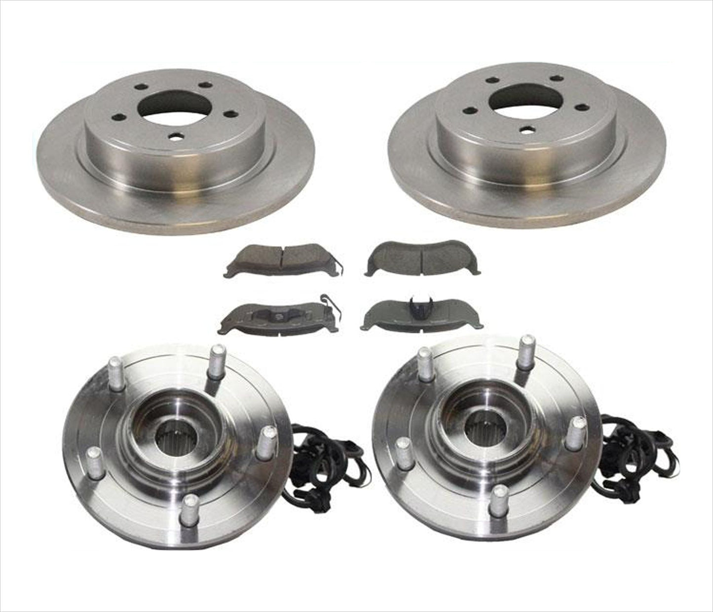 Rear Brake Rotor Brake Pads & Hub Assembly For Chrysler Pacifica 2004 2005 2006