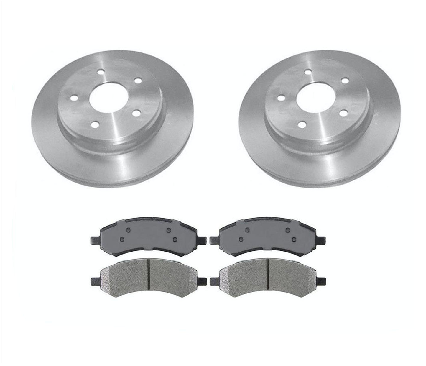 (2) Rotores de freno delanteros y pastillas de freno de cerámica para Ram 1500 06-09 de 5 pernos