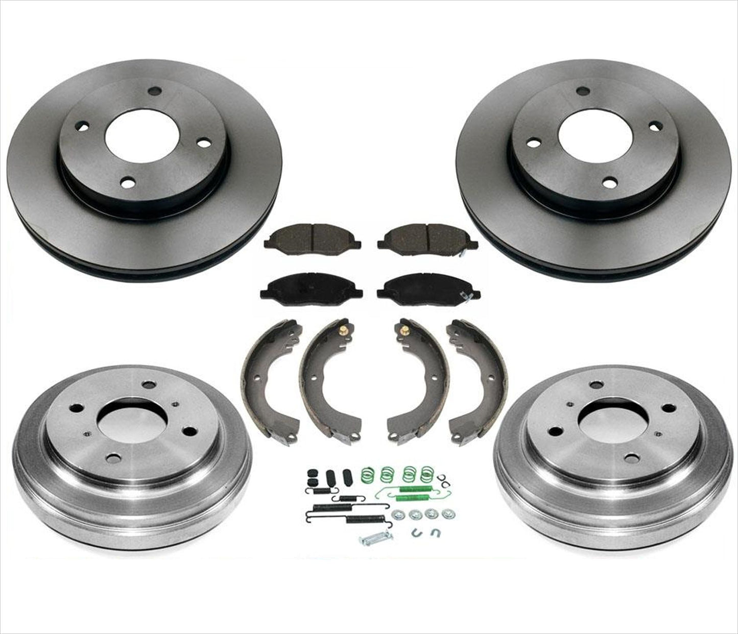 Rotores y pastillas Tambores de freno Zapatas Resortes para Nissan Versa 09-11 1.6L Eng. Solo