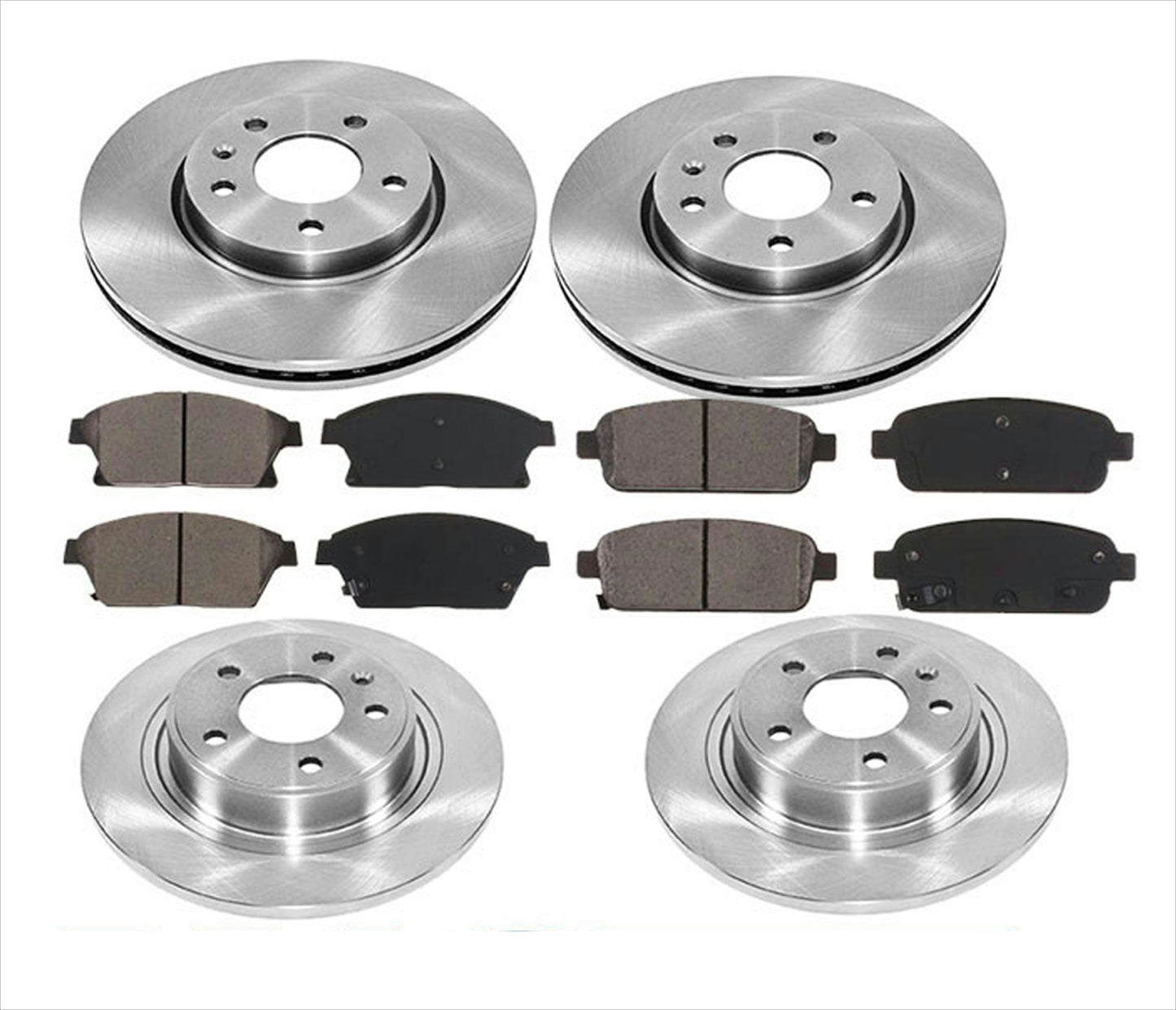 Front Rear Brake Disc Rotors Ceramic Brake Pads Set For 12-17 Verano 11-15 VOLT