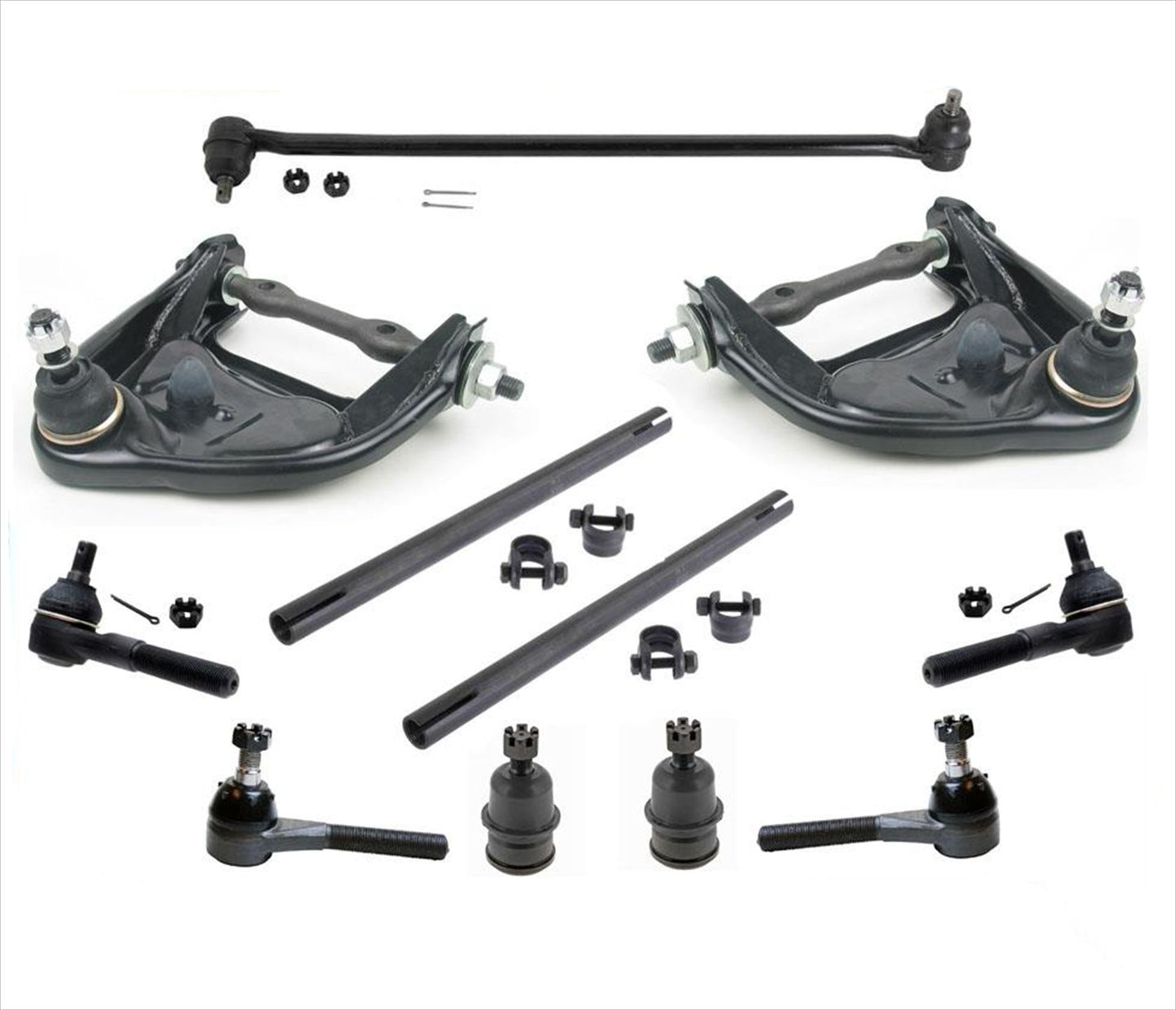 Two Upper Control Arms + Chassis Parts for 94-03 Dodge Ram Van B150 B1500 11pc