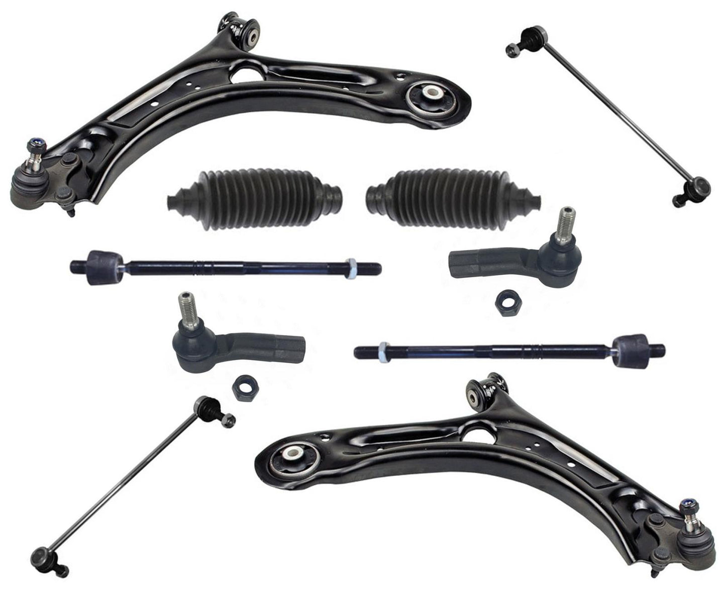 Left & Right Lower Control Arms Tie Rods & Links for Volkswagen Passat 2012-2022