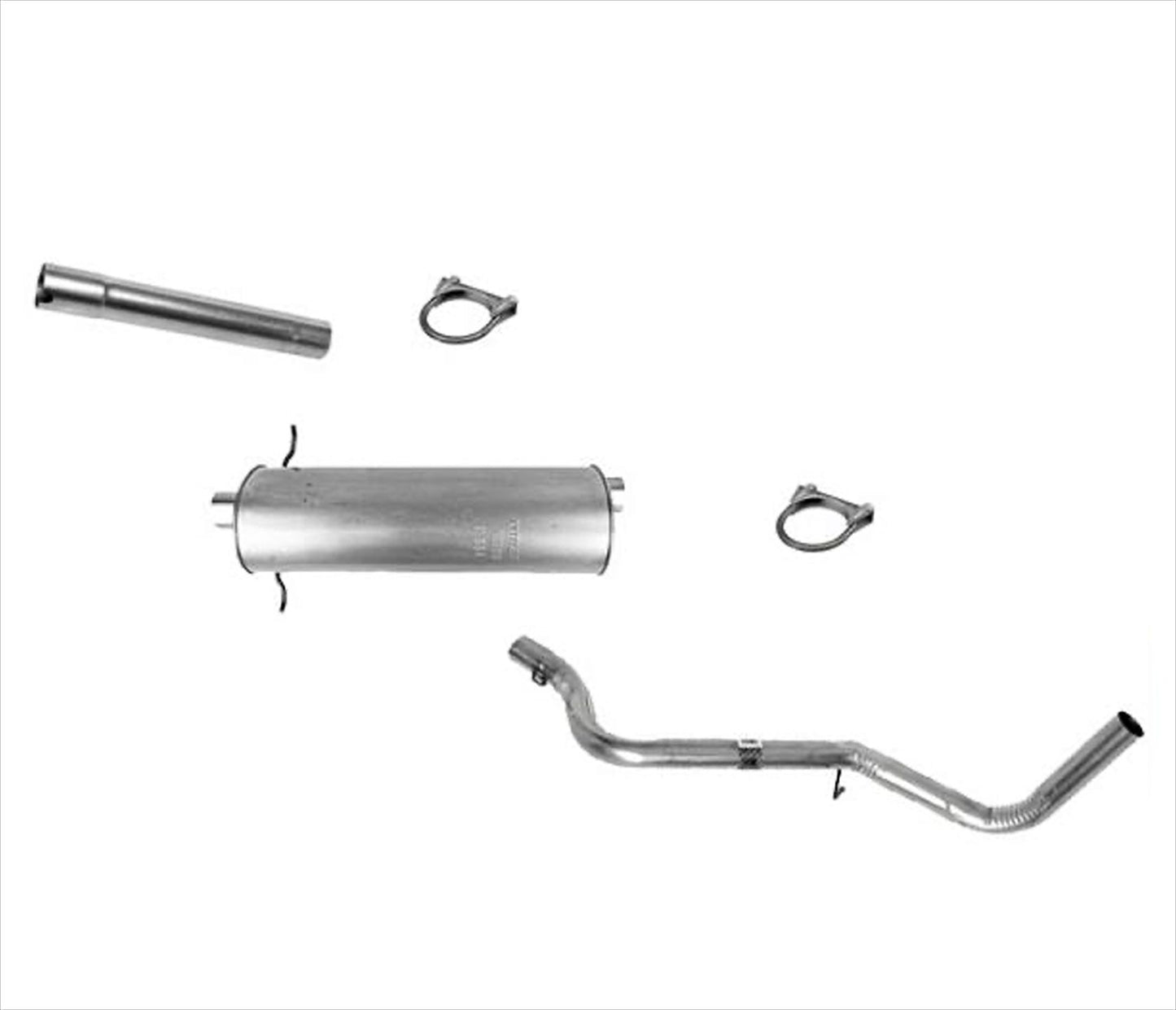 Para 00-03 Dakota Club Cab Sistema de silenciador de tracción trasera Tubo de escape Rueda de 131" B