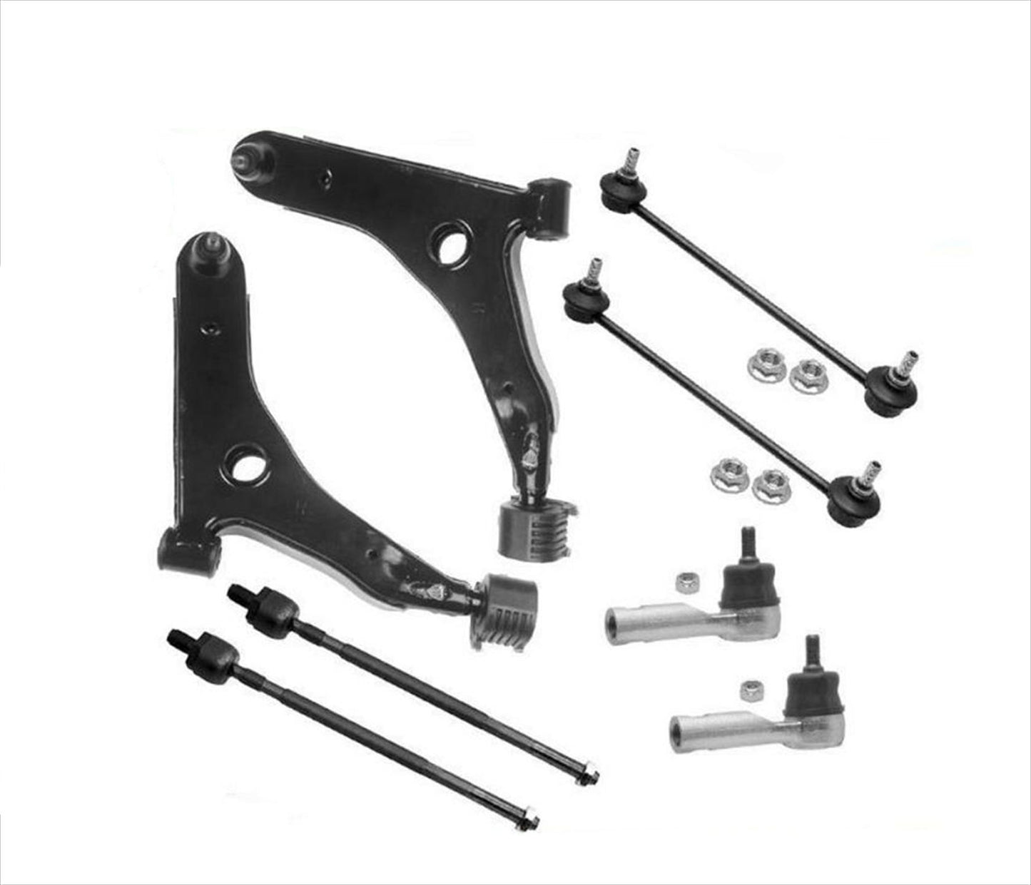Lower Control Arm w/ BJ Tie Rods & Sway Bar Links KIT for 01-04 Volvo S40 V40