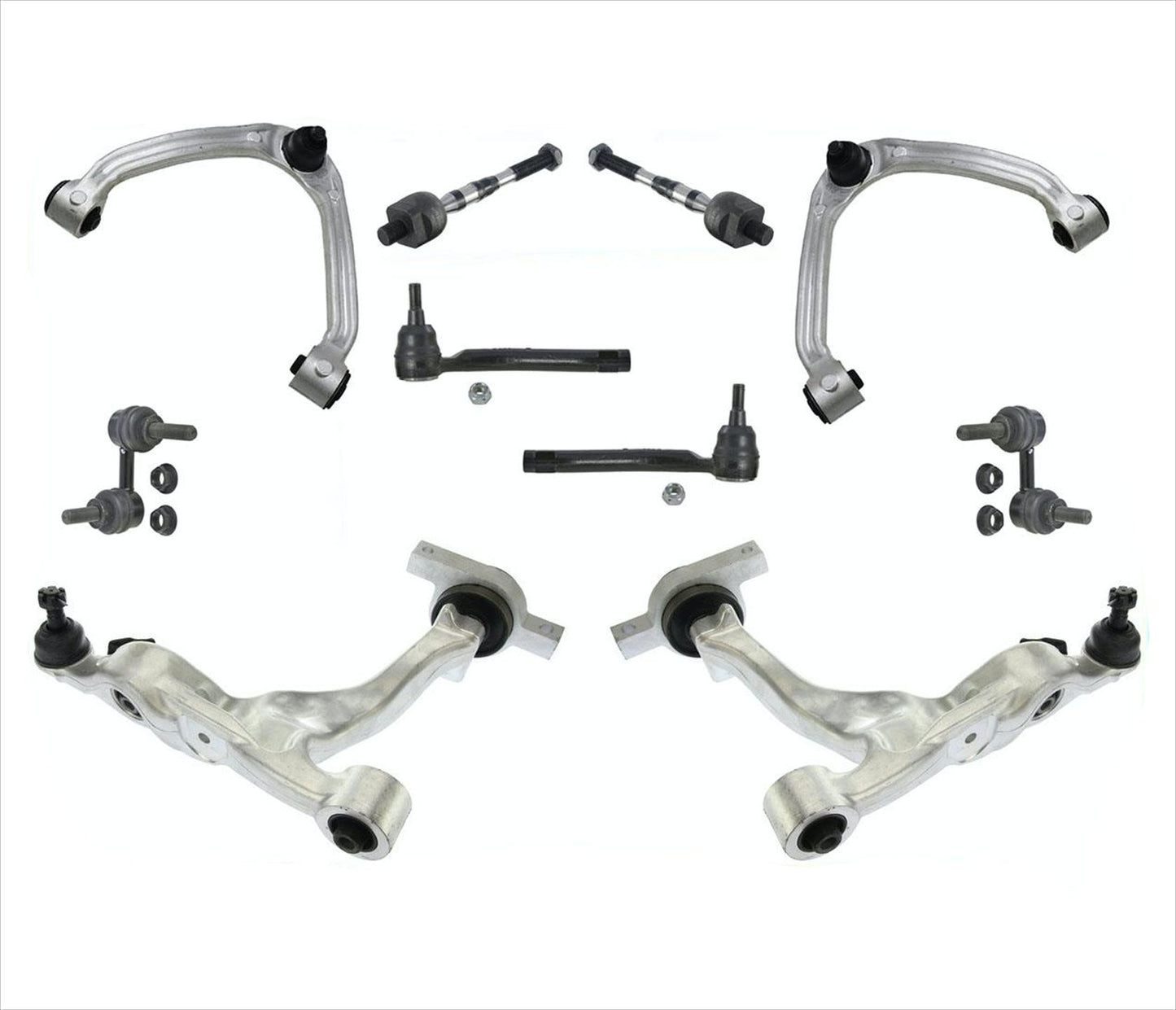 Upper Lower Control Arms Tie Rods 10Pcs fits Infiniti M35 Rear Wheel Drive 06-10