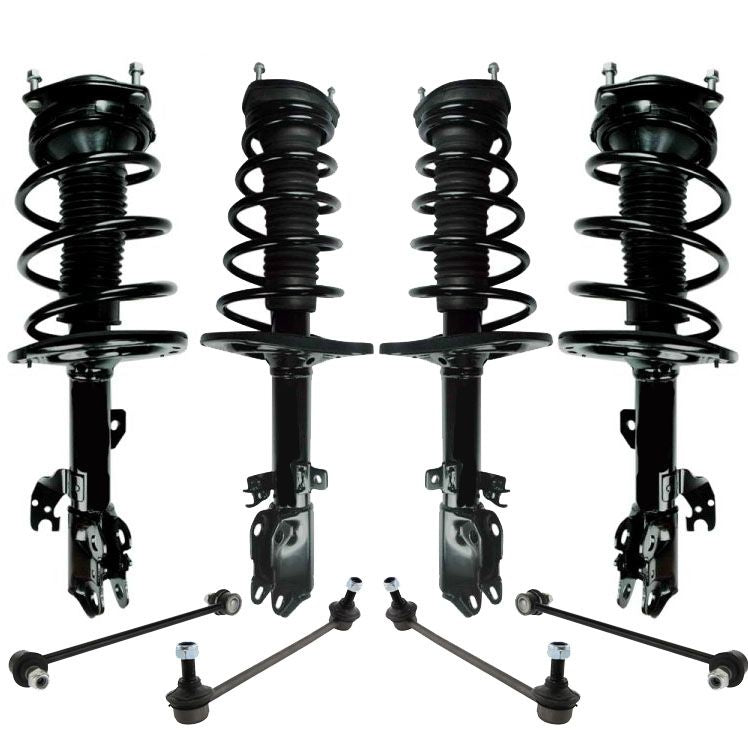 Puntales de resorte helicoidales delanteros y traseros y enlaces de barra estabilizadora 8 piezas para Lexus ES350 2007-2008