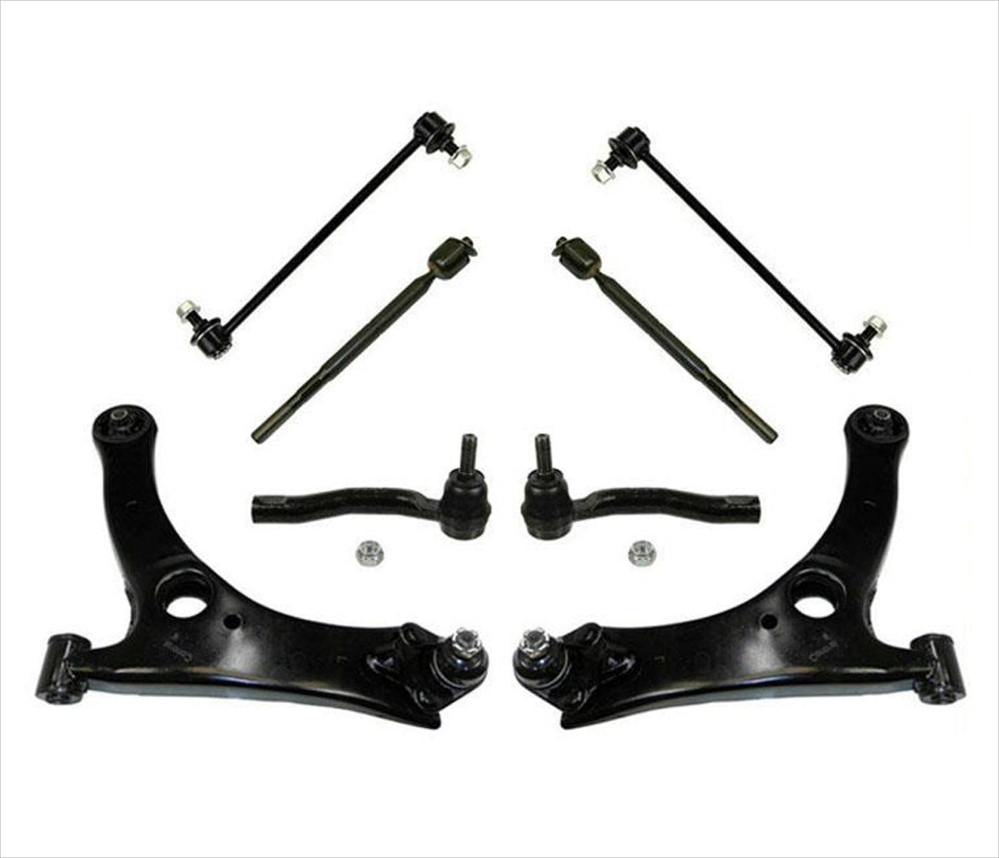 Left & Right Lower Control Arm W/Ball Joint + Tie Rods for Toyota Corolla 03-08