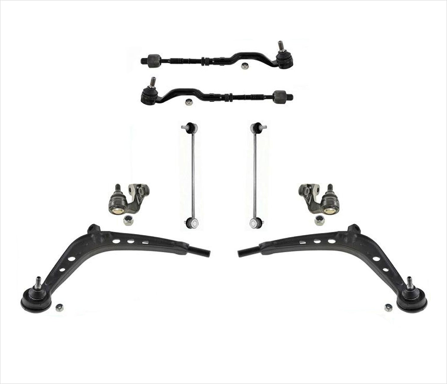 Front Lower Arms BJ Tie Rods & Links 8 Pcs For 01-05 325XI 330XI ALL WHEEL DRIVE