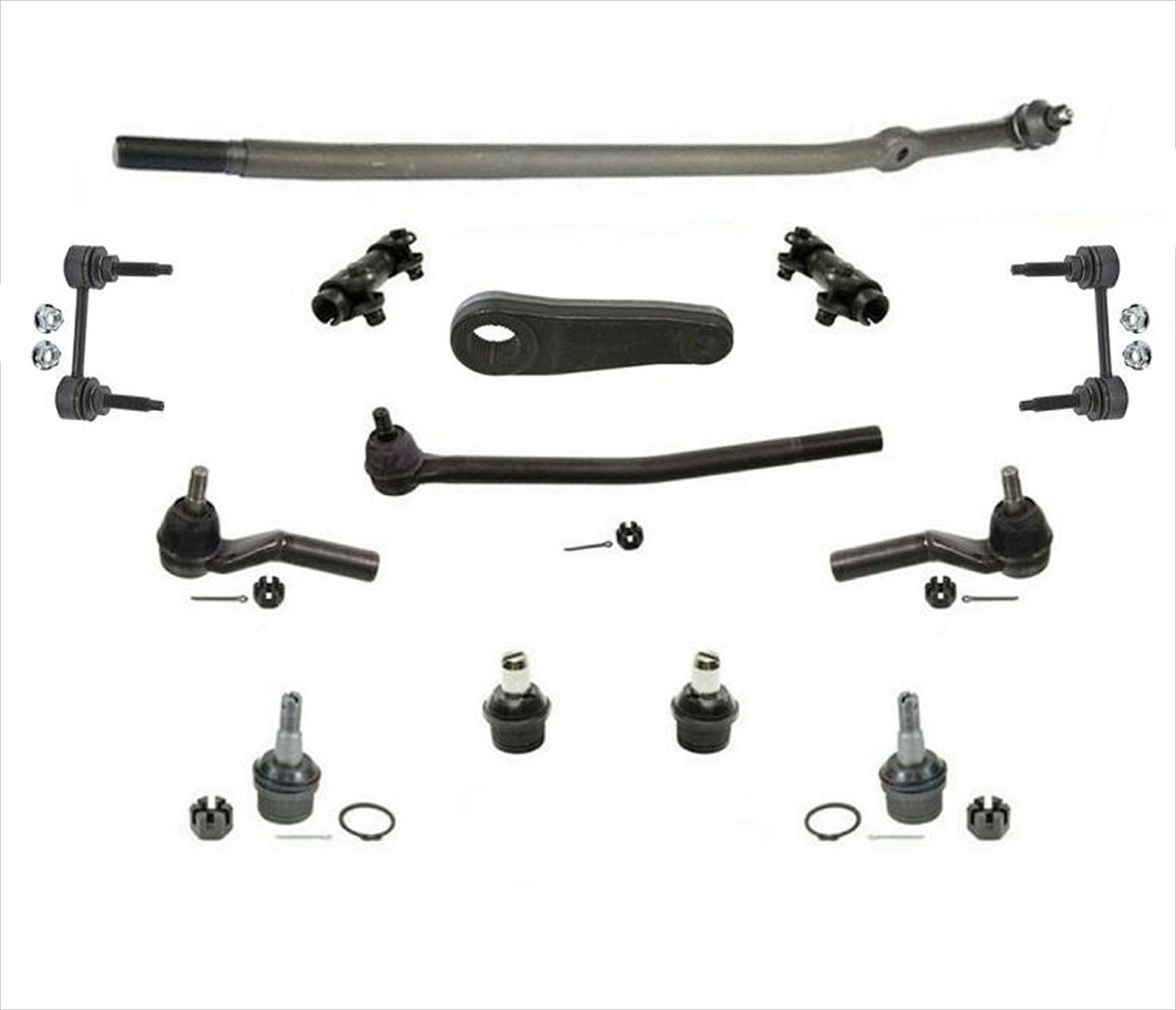 Drag Link Tie Rod Ball Joints Links & Pitman Arm For Ford E150 E250 E350 08-14