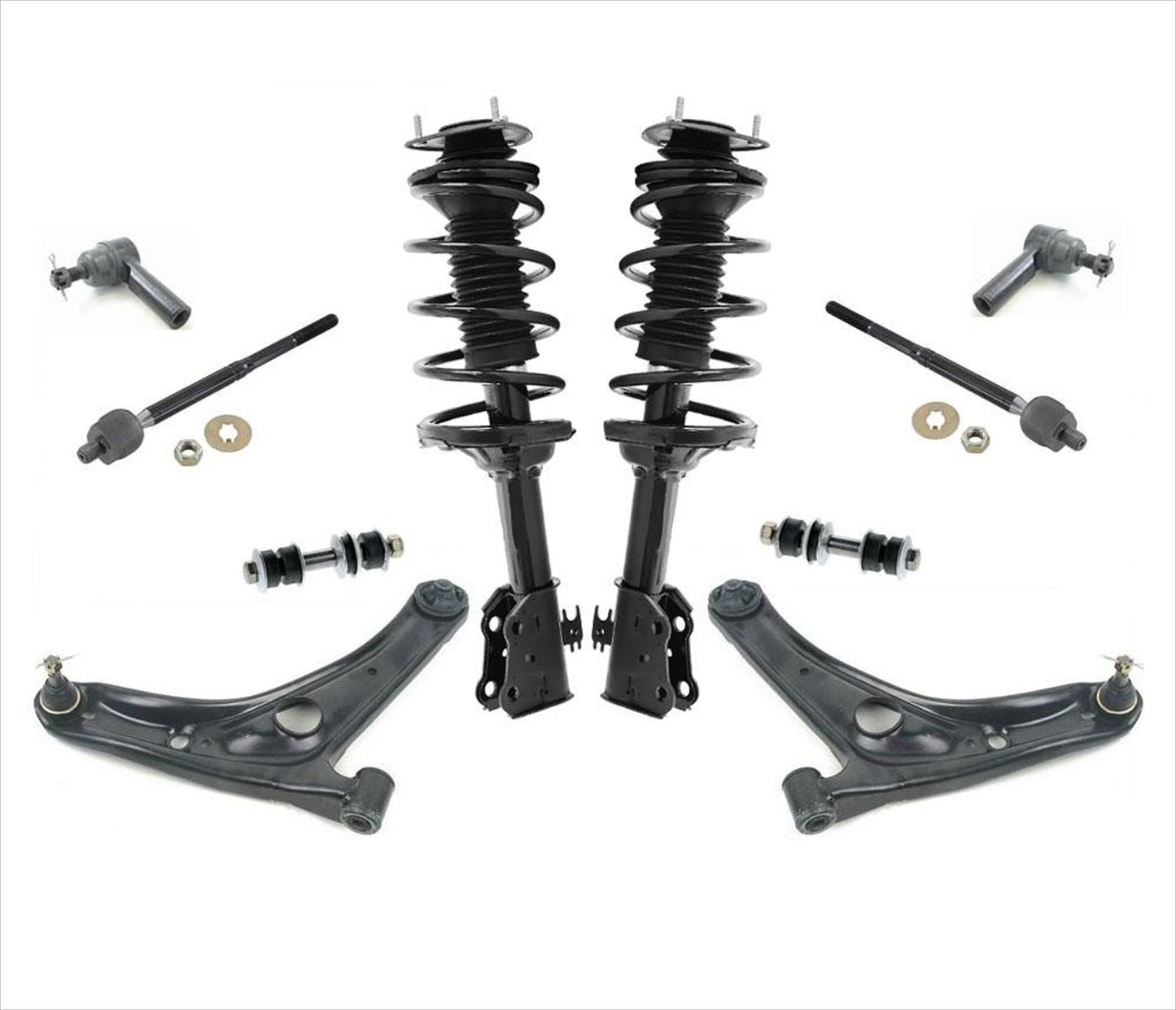 Puntales de resorte y chasis 10 piezas para Toyota Echo 00 a 04/2003 con dirección manual