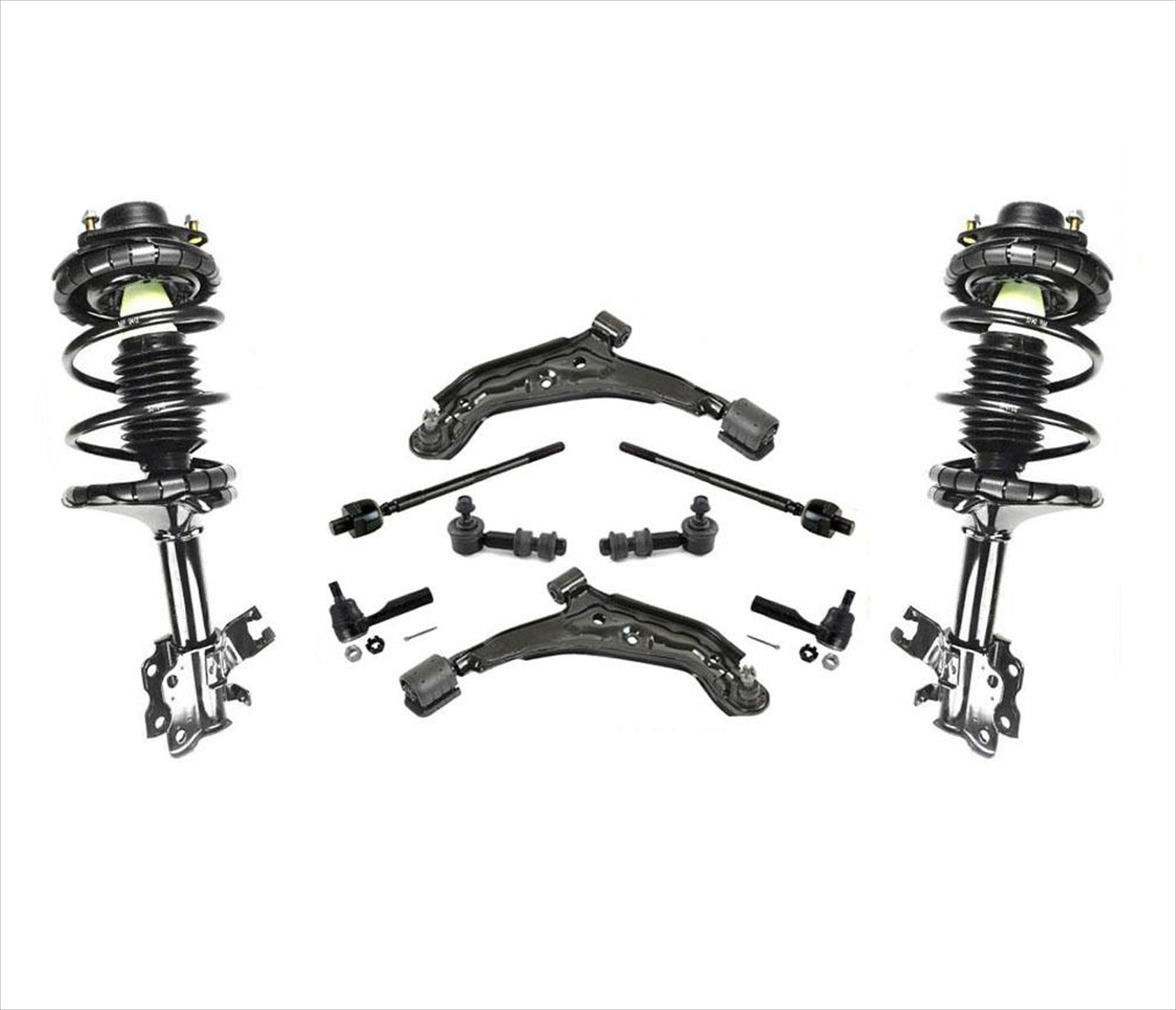 Brazos de control de puntales delanteros, varillas de amarre y eslabones de barra estabilizadora para Nissan Altima 00-01, 10 piezas