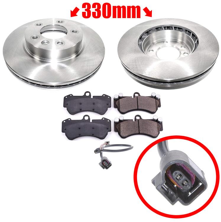 Front 330mm 13" Rotors Brake Pads Sensor for Volkswagen Touareg 04-07 w 17" Rims