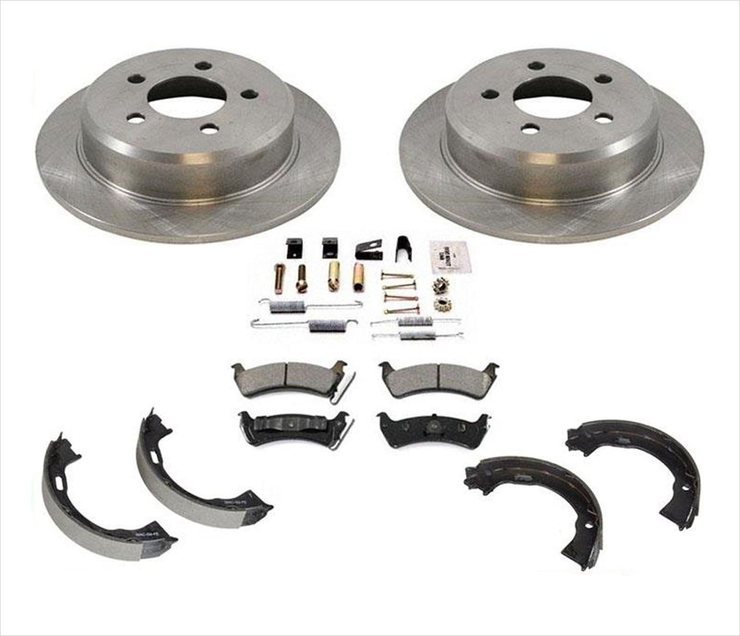 Para 93-98 Grand Cherokee Rotor de freno de disco trasero Pastillas de freno de cerámica Zapatas de estacionamiento