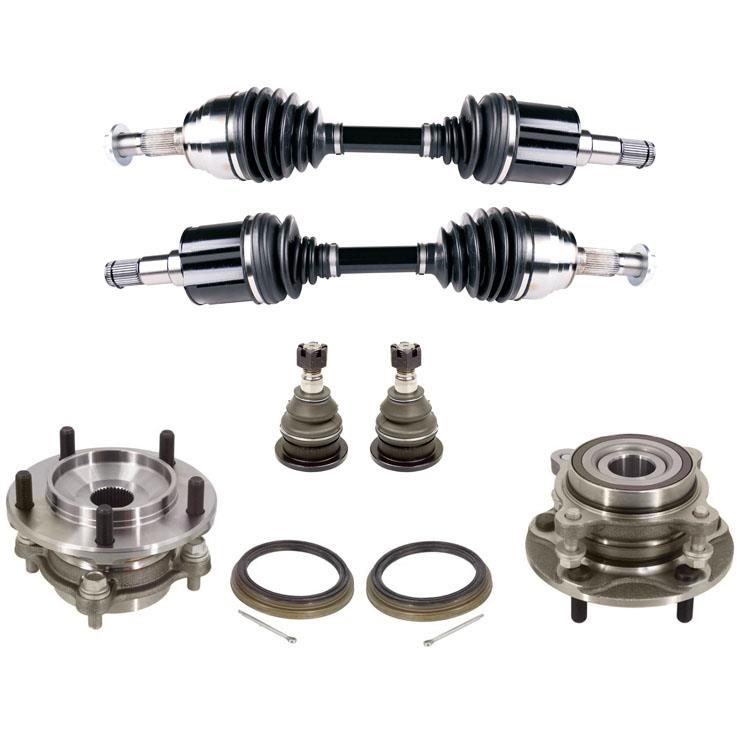 Front Axles Ball Joints Hub Bearings for Toyota Tundra 07-18 4 Wheel Drive Only