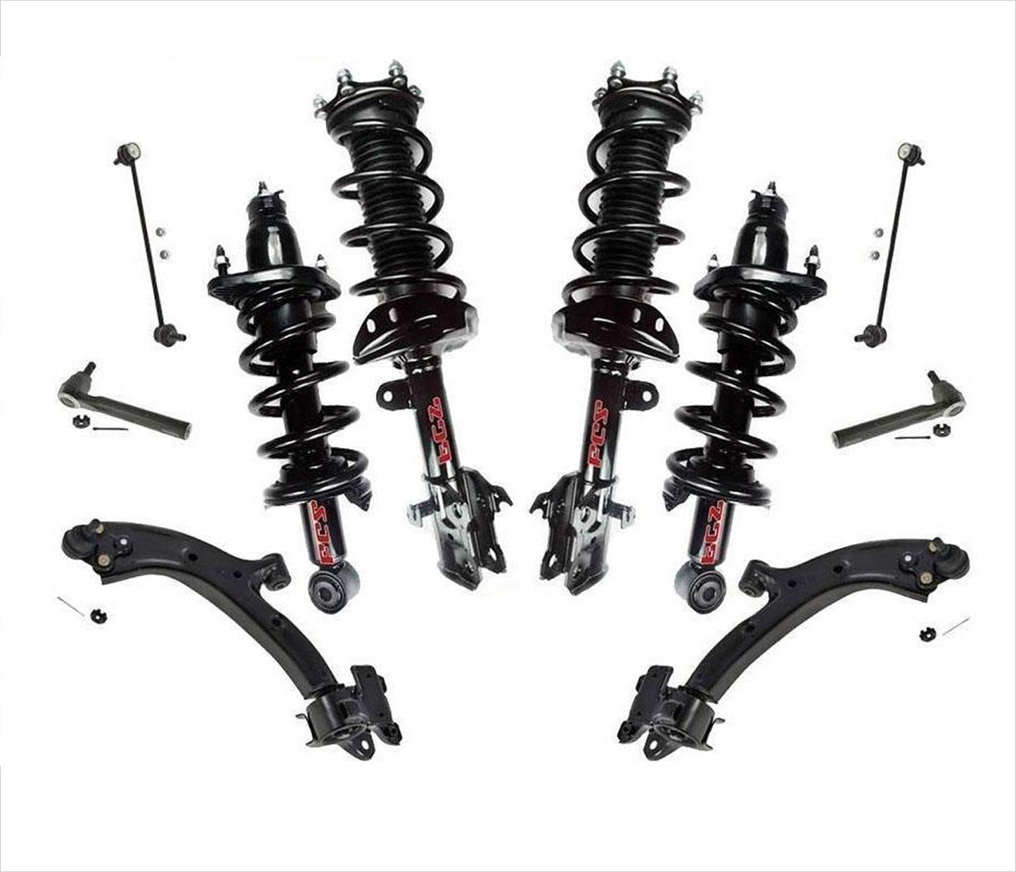 F & R Complete Strut Control Arms Tie Rods Links fits 07-11 Honda CRV US BUILT