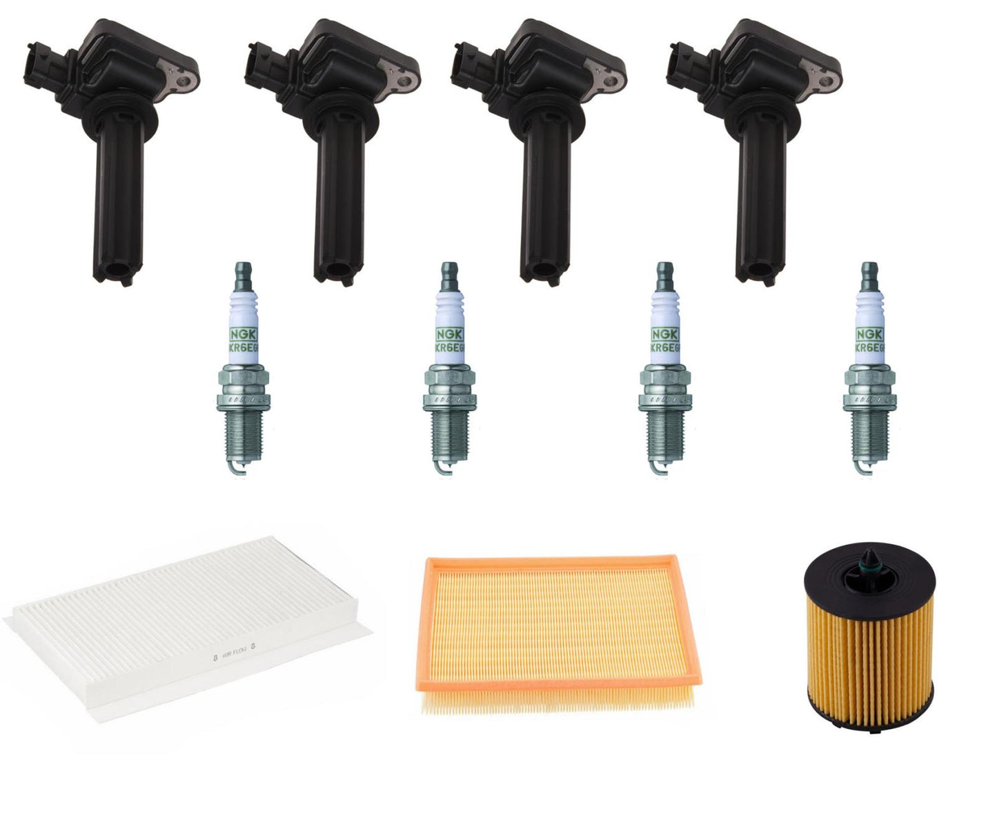 Bobinas de encendido, bujías, filtros, ajuste para motor SAAB 9-3 2.0L 2004-2011