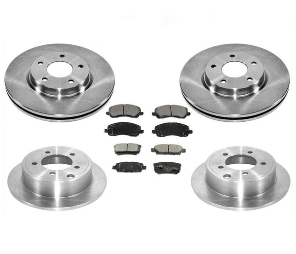 Fits 07-17 Compass With 262MM Rear Rotors Frt & Rr Disc Brake Rotor Ceramic Pads