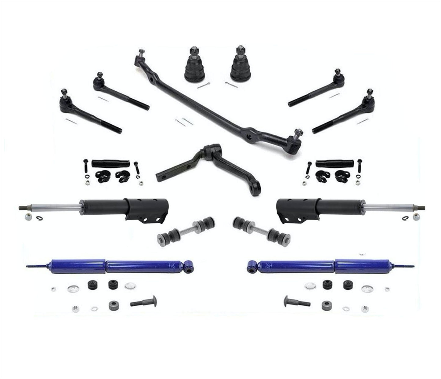 82-92 Camaro Rótula Barra de acoplamiento Brazo tensor Soportes de enlace central Rr Amortiguadores KIT de 16 piezas