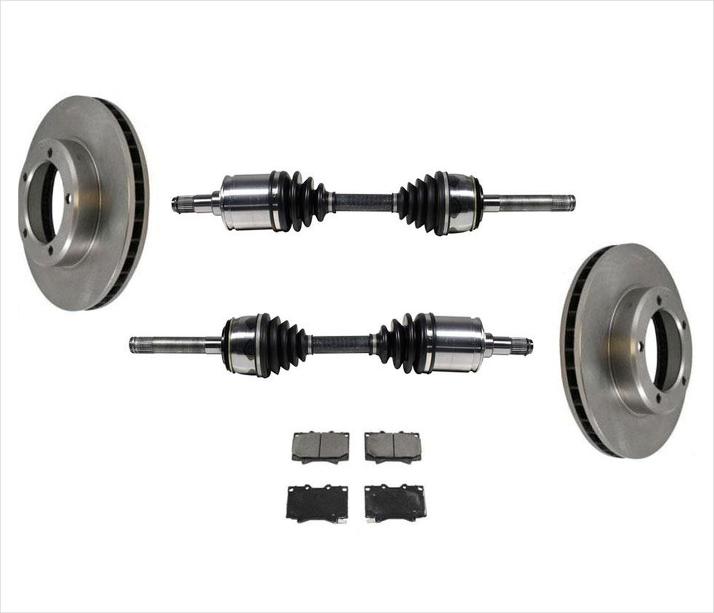 Brake Disc Rotors Pads CV Drive Axle Shaft for 98-07 Lexus LX470 5Pc