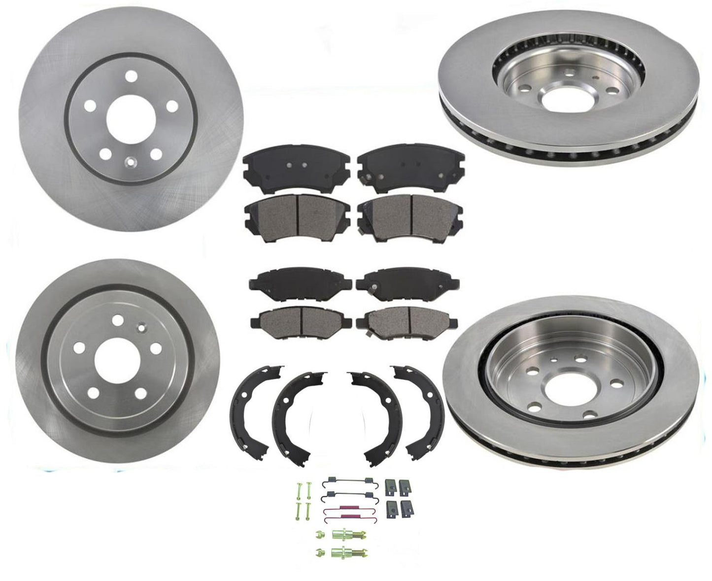 Se adapta a rotores de freno delanteros y traseros y pastillas de freno de cerámica 10-15 Camaro V6 3.6L 8 piezas Kt