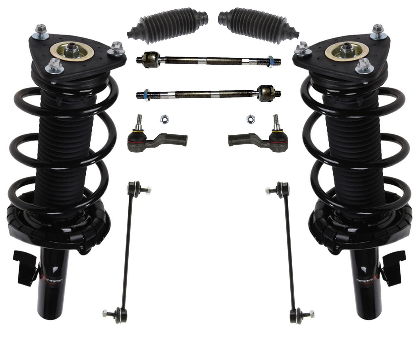 Complete Coil Spring Struts For Front Wheel Drive 04-10 2.4L Volvo S40 V50 10Pc