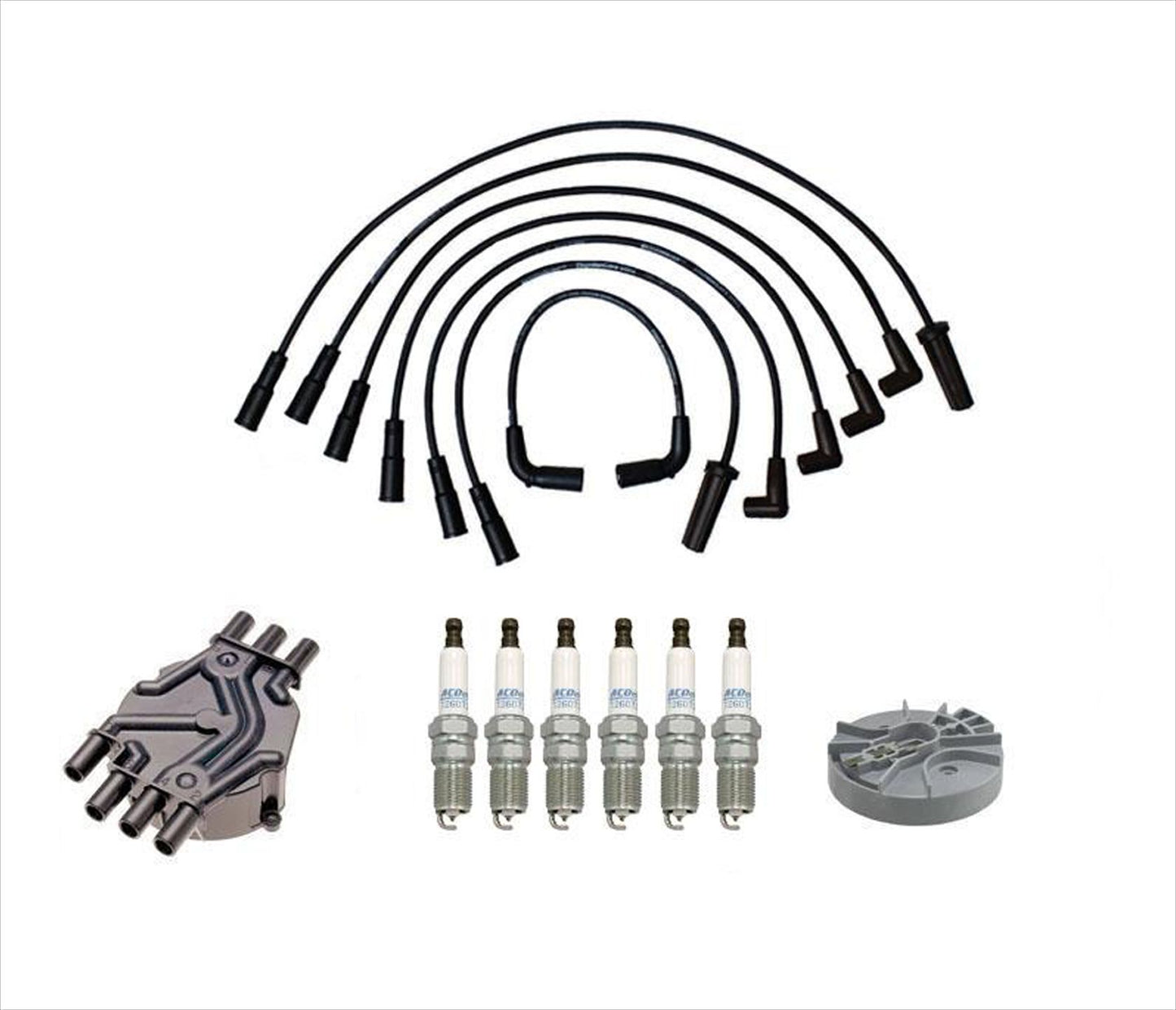 Ignition Wires Spark Plugs Distribuitor Cap & Rotor For 98-2005 Chevrolet Astro