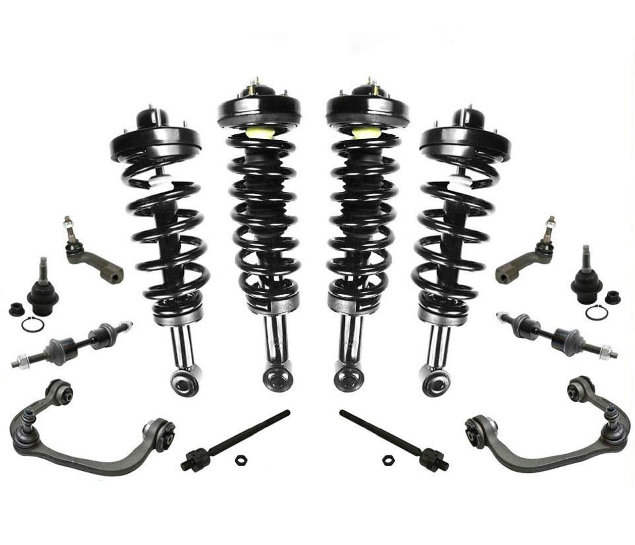 Para Ford Expediton 07-13 con suspensión pasiva F & R Strut Coil Springs 14 piezas