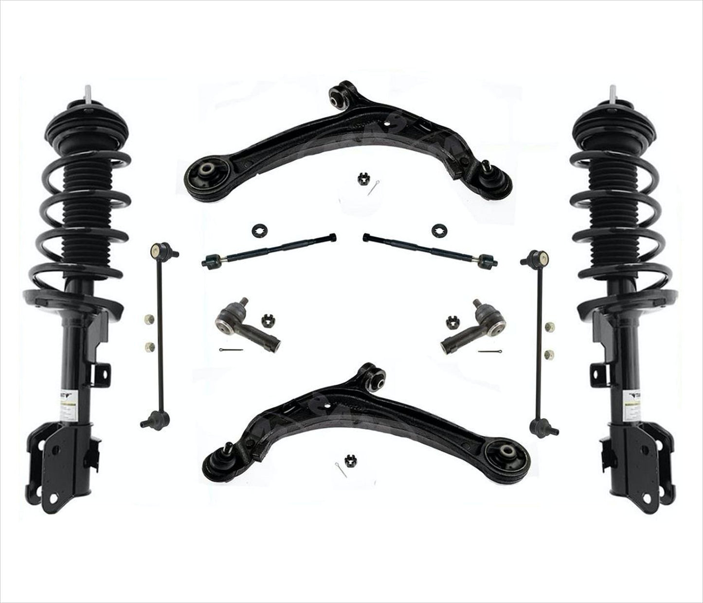 Front Complete Struts Lower Arms w Ball Joints For 2011-2015 Honda Odyssey