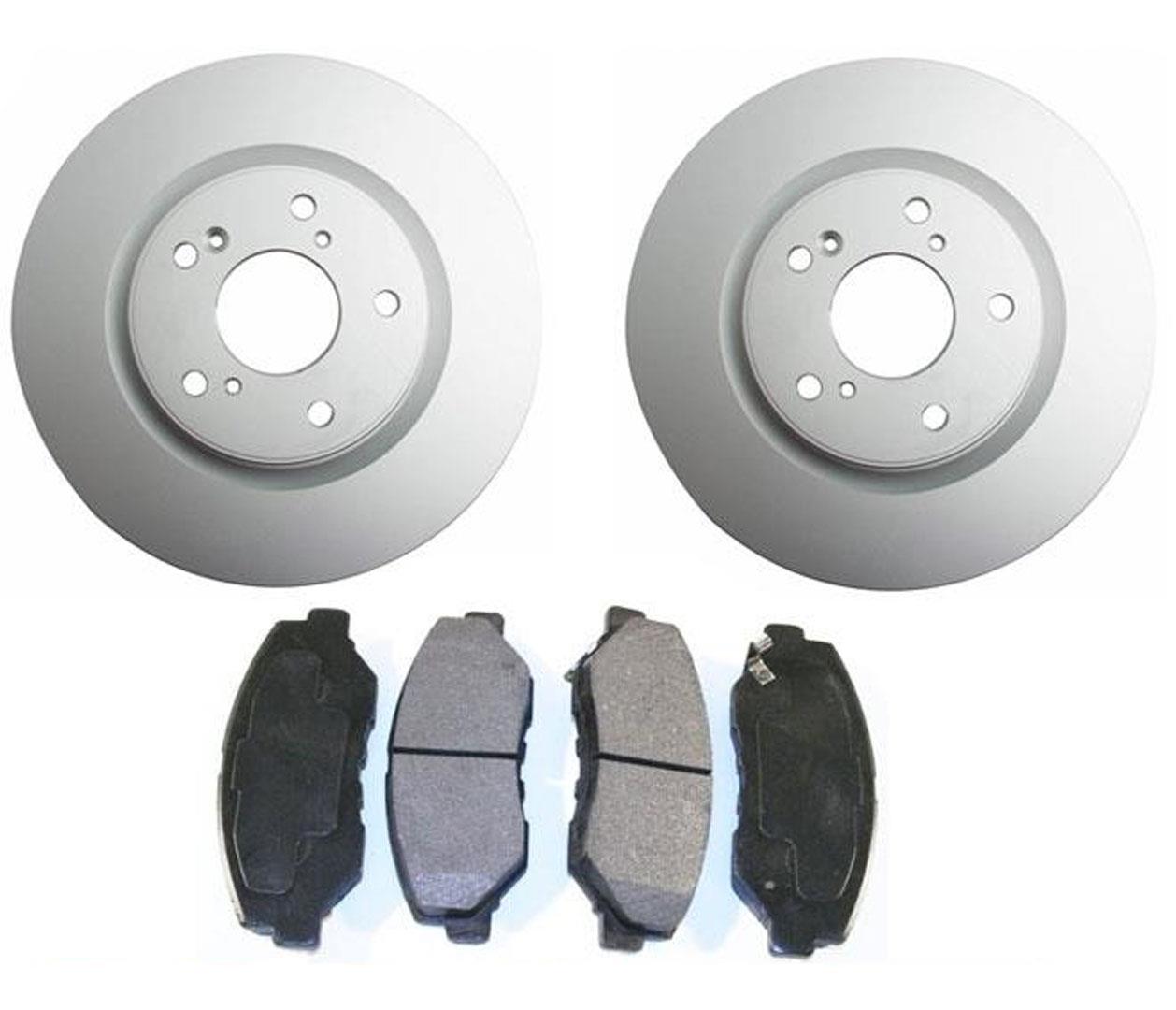 Front Brake Disc Rotors Ceramic Pads for Honda CRV Front Wheel Drive 3pc 12-16