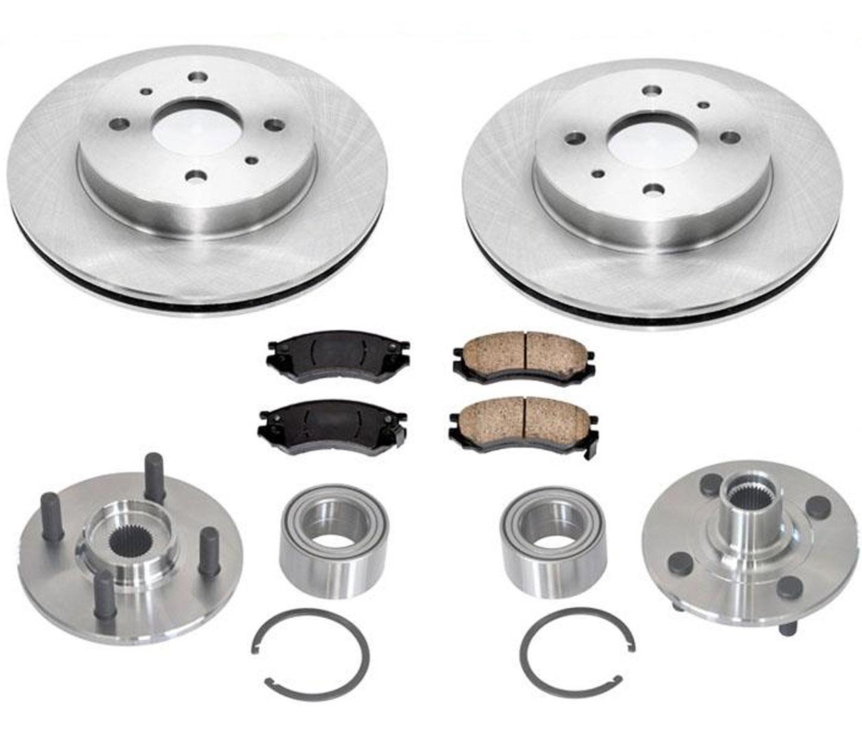 For 1994-2002 Saturn SL Front Brake Disc Rotors Pads Hub & Bearing Kits 5pc